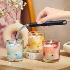LcFun 3 Pack Electric Candle Lighter Windproof USB Rechargeable Plasma Lighter with LED Battery Display, Flameless Long Arc Lighters for Candle Grill BBQ Camping Stove (Black,Blue,Red)