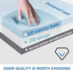 Extra Thick Memory Foam Camping Mattress - 72" x 24" Portable Sleeping Pad for Adults, Folding Camping Bed Mat, Lightweight Cot Mattress Topper for Outdoor, RV, Travel & Backpacking