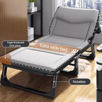 Foldable Bed with Mattress Queen Sleeping Cots for Adults with 3D Memory Headrest Portable Folding Bed Cot Lounge Chair for Beach Lawn Camping(D,190 * 68 * 30cm)