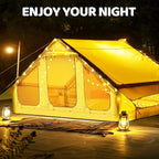 Inflatable Tents for Camping, Blow Up Tent with Hand Pump, Easy Setup Inflatable Hot Tent with Stove Jack, Waterproof Oxford Air Glamping Tents for Camping Adult 4 Person Upgrade Version