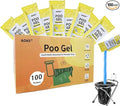 AOKE Portable Toilet Powder, Lemon 100 Pack Poo Gel for Camping Eco Absorbent Gel Liquid Waste Gelling and Deodorizing Powder, Emergency Toilet Waste Treatment for Outdoor Camping Hiking