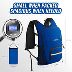 10L Small Hiking Backpack For Women Men, Lightweight Travel Packable Back Pack, Foldable Camping Hiking Daypack With Vest-style and Touchscreen Phone Pocket (Navy Blue)