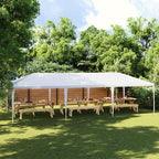 Large Party Tent with White Polyethylene Roof and Iron Frame, Durable Waterproof Outdoor Shelter for Gatherings, Spacious for Up to 20 People, Easy Assembly with Spanner