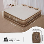Compact King Air Mattress with Built in Pump, 18" Raised Upgraded One-Touch Luxury Inflatable Airbed, 993lbs Capacity, Portable Blow Up Mattress, Cordless Mattress for Home, Camping, Guests