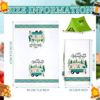 Boyiee Set of 6 Camping Kitchen Towels White Absorbent Dishcloth Bonfire Tent Car Tea Towels 24 x 16 Inches with Funny Sayings Novelty Gifts for Campers Happy Camper Camping Accessories for Rv Campers
