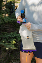 VectoX Extra Durable Water Collection and Filtration Bag 2L Purple - 28mm Neck Compatible with Popular Filters - Wide Opening for Water Collection - Lightweight and Compact - Tethered Cap and Slider