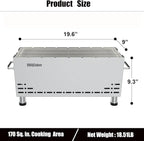 Portable Charcoal Grill,Heavy-Duty Stainless Steel Small BBQ Grill with Double-Layer Insulation Design,170 Sq. In. cooking Area,Tabletop Grill with Travel Bag for Outdoor Camping and Picnic