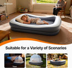 OGERY Inflatable Toddler Travel Bed with Cordless Rechargeable and Detachable Air Pump and Tent, Portable Kids Air Mattress with 4 Sides Safety Bumpers Ideal for Home, Grandma's, Camping, Traveling