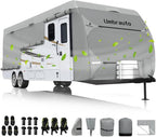 Umbrauto RV Cover for 30-33ft Travel Trailer: Lightweight, Waterproof Camper Cover for Toy Hauler, Winter Campsite, with Gutter Covers, Tongne Jack Covers, Windproof Straps