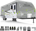 Umbrauto RV Cover Fits 33-35ft Travel Trailer: Lightweight, Waterproof Camper Cover for Toy Hauler, Winter Campsite, with Gutter Covers, Tongne Jack Covers, Windproof Straps