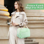 Lunch Bag For Women, Cooler Insulated Lunch Box For Travel Work Picnic College School Adult Large Capacity Lunch Bags, Green Stripe