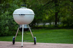 Weber Master-Touch Charcoal Grill, 22-Inch, Ivory – Premium Outdoor BBQ Grill with Tuck-Away Lid Holder & One‑Touch™ Cleaning System, Porcelain‑Enameled Kettle