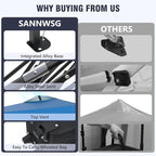 10X10 Pop Up Canopy Tent,Removable Pockets Sidewall for Extra Storage,Easy Up Canopy,Heavy Duty One Person Set Up Event Tent,Blue