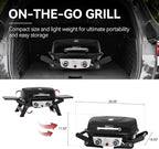 Royal Gourmet GT2005 2 Burner Portable Propane Gas Grill with Foldable Side Tables & Foldable Support Legs, Tabletop Gas Grill with Warming Rack for Outdoor Cooking & Grilling, Black