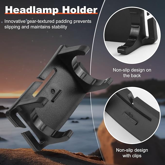 5 PCS Headlamp Holder Mounting Clip Buckle Headlight Flashlight Mount Stand for Slonik and Most Other 22mm -26mm LED Headlamps Flashlight Rechargeable with Headband(Not Include Head Lamp)