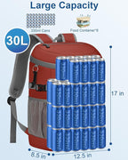 Cooler Backpack Insulated Waterproof,30/45 Cans Backpack Coolers Leakproof Lunch Backpack for Men Women Portable Soft Cooler Bag for Beach Camping Trave Picnic