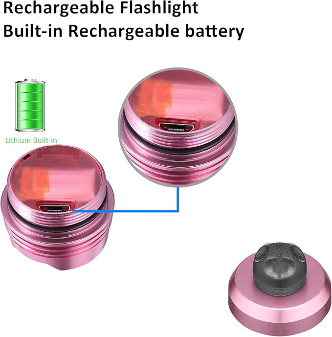 RAHAN Rechargeable Clip on Clog Headlights for Shoe 2pcs,Flashlights Attachment for Shoe, LED Shoes Light with 3 Light Modes for Dog Walking, Camping, Running, Suitable for Adults Kids, Pink