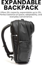 NANUK N-EDC 26L Carry-On Travel Backpack – Water-Resistant Laptop Backpack for Work Travel and Everyday Carry – Compact & Expandable, TSA-Ready, Smart Organization – Black
