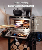 TOMOUNT Hot Tent Stove,Wood Stove with Frame Base,with 7 Chimney Pipes,304 Stainless Steel with heat-resistant Glass Window