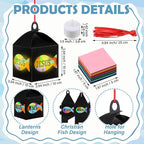 12 Sets Easter Crafts Religious Fish Crafts with LED Candle Light DIY Faith Jesus Fish Tissue Paper Kits Religious Hanging Ornament for Church Sunday School VBS Classroom Activities