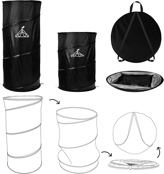 Pop up Changing Tent, Portable Changing Room Shower Tent, Privacy Portable Bathroom Collapsible Emergency, Compact Dressing Room Tube with Carry Bag for Camping, Beach, or Outdoors (Black)