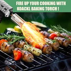 Powerful Propane Torch Gun, Kitchen Torch with Adjustable Flame, Flamethrower Blow Torch Gun Gas Welding Kits for BBQ, Searing, Camping & Charcoal Torch Lighter(Tank Not Included)
