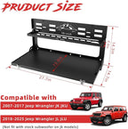 MusixiA Foldable Tailgate Table for Jeep Wrangler JL & JLU Wrangler JK & JKU(2007-2025) - Double-Layer Storage Cargo Shelf with Molle Panel, Aluminum Alloy