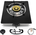 Single Burner Propane Stove, Portable Tempered Glass Camping Stove Propane with Auto-Ignition, 10236 BTU Burners for Cooking, Outdoor, Camping, RV & Emergency Use