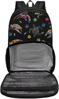 All In One Backpack Meal Bag for Men Women Kids, Hiking Picnic Travel School Cooler Backpack with Multi Pockets, School Bags Laptop Backpack for Boys, Horses Print