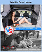 Camping Tent with Canopy for Tesla Model Y 2020-2024 Accessories [UPF50+ & Waterproof PU 3000mm] 420D Oxford Fabric Car Tailgate Shade Awning with Screen Net Suitable for 7-8 Person - Grey