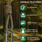 TECEUM Rope – 90 Feet x 1/4 Inch (7mm) – Coyote Brown – Strong All-Purpose Utility Rope – Camping, Crafting, Flag Pole, Indoor & Outdoor – Polypropylene Nylon Poly Lightweight Diamond Braided Cord