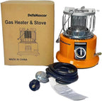2-in-1 Propane Heater and Stove, Portable Heater with 6FT Regulating Valve, Dual Function Indoor Safe for Ice Fishing, Tent Camping, Tailgating, Emergency, Basement Heating