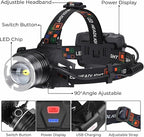 LED Rechargeable Headlamp 2 Pack, 99,000 Lumens Head Lamps (Include Βattery) Super Bright Long Distance Headlamps with 5 Mode Waterproof, 90° Adjustable Head Lights for Forehead Adults Outdoor Camping