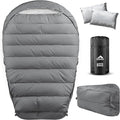 MEREZA Mummy Double Sleeping Bag for Adults with Pillow Cold Weather 0 Degree 2 Person Sleeping Bag for Big Tall Mens Couples Family Camping