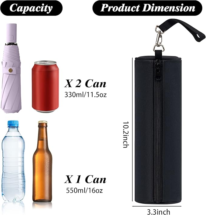 2 Pack Golf Cooler Beer Sleeve for Golf Bag Beverage Sleeve Small Can Cooler Accessories Keep Drinks Cold Golf Cooler Sleeve for Outdoor Sports Daily Work Travel Hiking