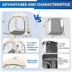Sports Tent Pop Up Shelter - Instant Pod for All Weather, 2/4/6 Person Bubble Tent with Top Cover, Waterproof Clear Tent for Sports Events, Camping, Fishing, Cheering and Other Outdoor Activities