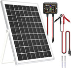 SOLPERK Solar Panel Kit 10W 12V, Waterproof Solar Battery Trickle Charger Maintainer + Smart MPPT Controller + Adjustable Mount Bracket for Boat Car RV Motorcycle Marine Automotive