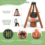 Kids Camping Toys Set - Pretend Play Camping Set with Food Toy, Spray Stove, Oil Lantern, Binoculars, Compass, Tableware, Watch & Storage Bag, Birthday for Ages 3+