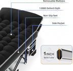 HABUTWAY Camping Cot with Mattress, 32" Extra Wide Camping Cots for Adults, Sleeping Cot for Adults Holds Up to 602LBS, Cots for Sleeping, Camp, Rv, Beach, Patio, Office Naps, 2PCS (Black)