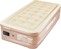 Pittman Outdoors - Tan 18" Luxury Double High Twin Air Mattress with Built in Pump - Premium Comfort Twin Size Blow up Mattress - 300lb Capacity - Ideal for Home Visits, Guests, Travel or Camping