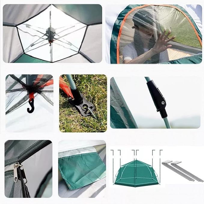 Travel Tent Automatic Camping Tent Outdoor Family Travel Tent Waterproof Anti-Uv Hexagonal Tent
