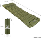 Sleeping Pad for Camping - Inflatable Mat with Built-in Foot Pump - Waterproof Camp Mattress - Camping Gear Must Haves by Wakeman Outdoors (Olive)