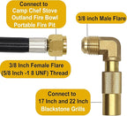 Monkemon 12FT Propane Quick Connect Hose RV to Grill, Low Pressure Propane Elbow Adapter with Extension Hose for Blackstone 17" and 22" Griddle, For Camp Chef Stove Portable Fire Pit