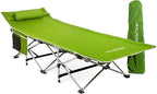 Alpcour Folding Camping Cot – Deluxe Collapsible Single Person Bed in a Bag w/Pillow for Indoor & Outdoor Use – Ultra Lightweight, Comfortable, Heavy Duty Design Holds Adults & Kids Up to 300 Lbs