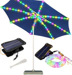 ZNYCYE Patio Umbrella Solar Lights with 8 Modes - Upgraded Larger Solar Panel Clip 5V 152 LEDs 8 Strands Umbrella Lights Outdoor Waterproof for Patio Beach Tent Camping Garden Decor, Multicolor