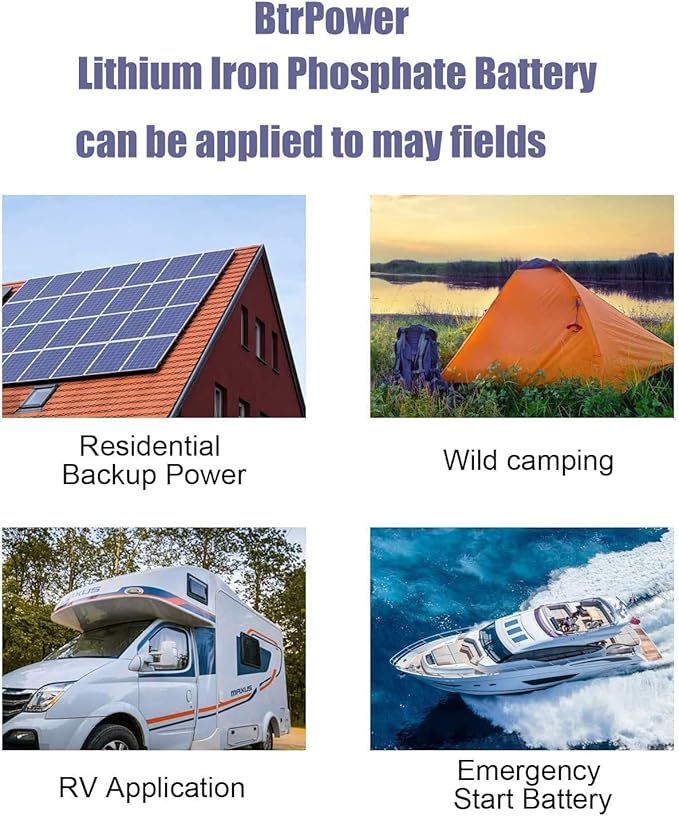 12V LiFePO4 Battery 100AH,5000+ Deep Cycle Lithium Battery with 14.6V 10A Charger,100A BMS for Home Storage,Trolling Motor,RV,Off-Grid System,Solar System,Marine,Golf Cart