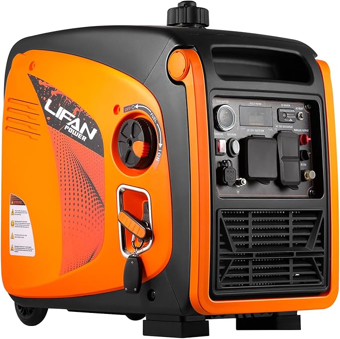 LIFAN 4800W Portable Inverter Generator with Remote Electric Start, Super Quiet Gas Powered Engine, 30A RV Ready Outlet & CO-Minder Sensor, EPA Compliant for Camping, Travel Trailers & Home Backup