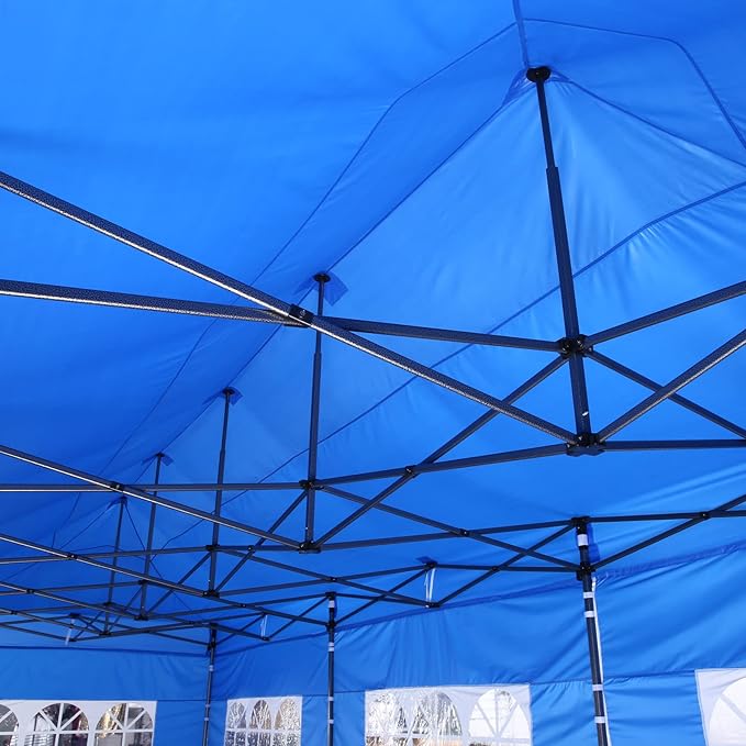 COBIZI 10x30 Pop Up Canopy with 8 Sidewall,Heavy Duty UPF 50+ All Season Wind Waterproof Commercial Outdoor Wedding Party Tents for Parties Canopy Gazebo with Roller Bag(10 x 30 ft Black)
