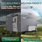 Umbrauto Fiberglass Travel Trailer Cover Fits 8'-10' Trailers, Upgraded 7 Layers Top Camper RV Cover with Windproof Strap,Adhesive Repair Patches