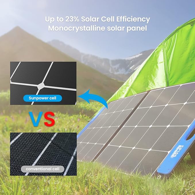 XTAR sp100 100w Portable Solar Panel Solar Power, Foldable Solar Panel Single Panel Solar Power Panel for Power Station Solar Generator RV Solar Camping not Included Independent EU4S Charger